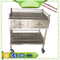 Zwei Schubladen Edelstahl Krankenhaus Crash Cart Trolley